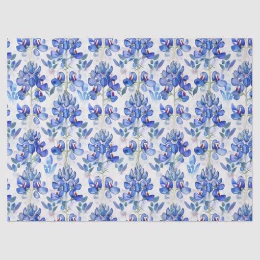 Papier Mousseline Bluebonnet Texas Wild Flower Motif (Recto)