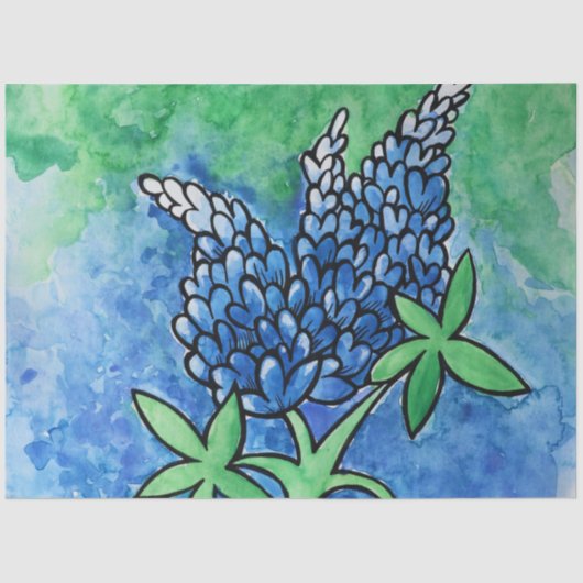 Papier Mousseline Bluebonnets du Texas (Recto)