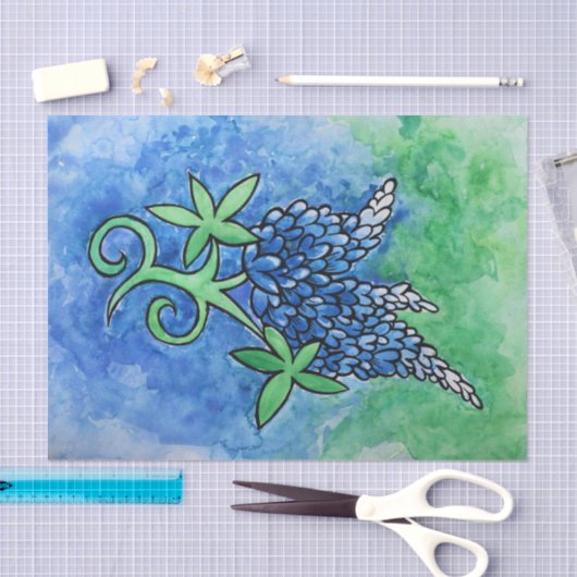 Papier Mousseline Bluebonnets du Texas (Artisanat)