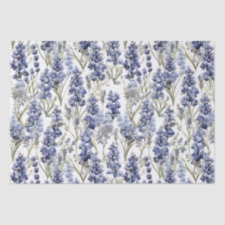 Papier Mousseline Bluebonnets Fleurs Bleu Aquarelle Fleurs sauvages