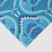 Papier Mousseline Blueish - Plumes Paisley (Détail)