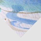 Papier Mousseline Blues 003 Abstrait Aquarelle Peint Papier Tissu (Détail)