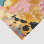 Papier Mousseline Blush Coral Aqua Gold Abstrait (Détail)