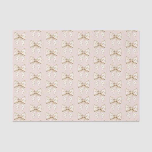Papier Mousseline Blush Cream Hearts Bows Birthday (Recto)
