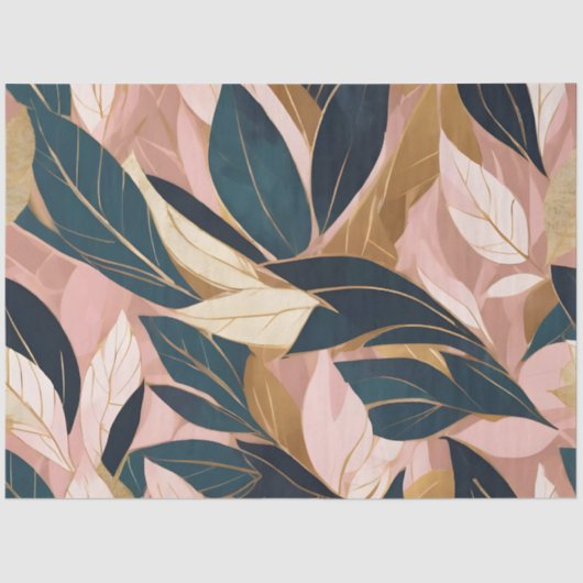 Papier Mousseline Blush Pink Gold Boho Collection Feuille tendance (Recto)