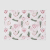Papier Mousseline Blush Pink Hearts Christmas Pine Cones (Recto)