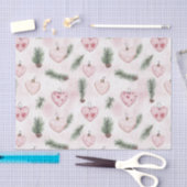 Papier Mousseline Blush Pink Hearts Christmas Pine Cones (Artisanat)