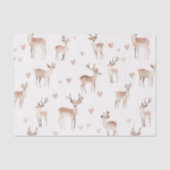 Papier Mousseline Blush Pink Hearts Cream Deer Christmas (Recto)