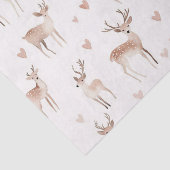 Papier Mousseline Blush Pink Hearts Cream Deer Christmas (Détail)