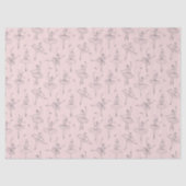Papier Mousseline Blush Pink & Silver Ballerina Pattern (Recto)