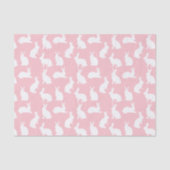 Papier Mousseline Blush Pink With White Bunny Pattern Pretty Easter (Recto)