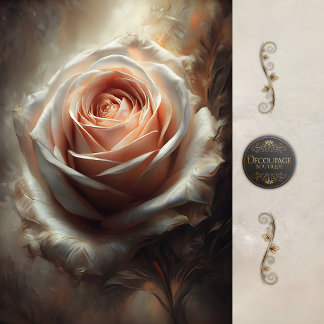 Papier Mousseline Blush Rose Center Decoupage Tissue Paper