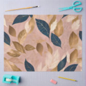 Papier Mousseline Blush Rose or Boho Feuilles Collection populaire (Artisanat)