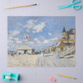 Papier Mousseline Boardwalk on the Beach à Trouville par Monet (Artisanat)