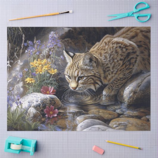 Papier Mousseline Bobcat avec découpage Fleur sauvage (Artisanat)