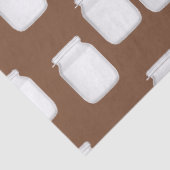Papier Mousseline Bocaux blancs sur marron (Détail)