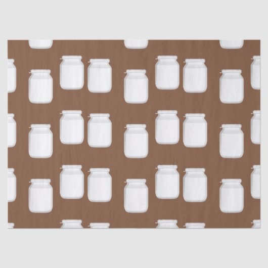 Papier Mousseline Bocaux blancs sur marron (Recto)
