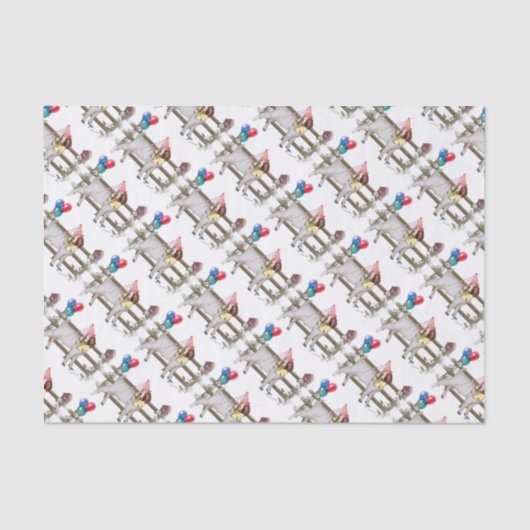 Papier Mousseline Boer Chèvre Motif Anniversaire Fête Tissu Papier (Recto)