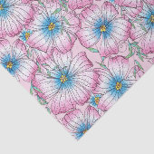 Papier Mousseline Bohème Élégant Pastel Rose Bleu Fleurs (Détail)