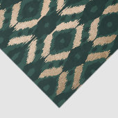 Papier Mousseline Bohême Gold Forest Green Ikat Motif (Détail)