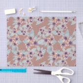 Papier Mousseline Bohème Terracotta rose Fleurs Aquarelle (Artisanat)