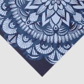 Papier Mousseline Bohemian Navy Blue Tie Dye Mandala (Détail)