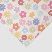 Papier Mousseline Boho 70's Retro Daisy Flowers (Détail)