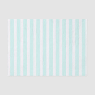 Papier Mousseline Boho à rayures turquoise et blanche