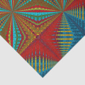 Papier Mousseline Boho Abstrait Hippie Cool Rouge bleu ethnique Trip (Détail)