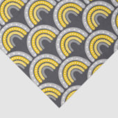 Papier Mousseline Boho arc-en-ciel jaune et gris (Détail)