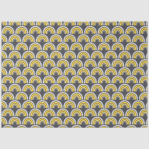 Papier Mousseline Boho arc-en-ciel jaune et gris