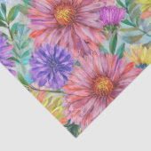 Papier Mousseline Boho Aster Flowers Floral (Détail)