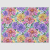 Papier Mousseline Boho Aster Flowers Floral (Recto)