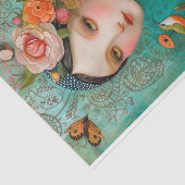 PAPIER MOUSSELINE BOHO BIRD AND FLOWER GIRL DECOUPAGE (Détail)