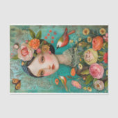 PAPIER MOUSSELINE BOHO BIRD AND FLOWER GIRL DECOUPAGE (Recto)