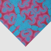 Papier Mousseline Boho bleu et rouge (Détail)