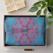Papier Mousseline Boho bleu et rouge (Cadeau)