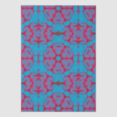 Papier Mousseline Boho bleu et rouge (Recto)