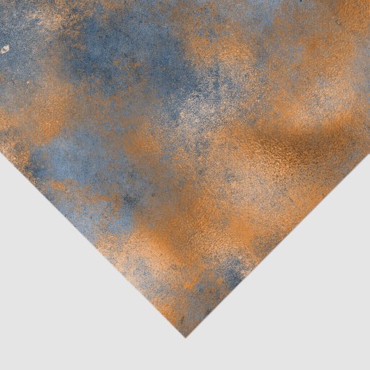 Papier Mousseline Boho Blue Copper Graphic Abstrait (Détail)