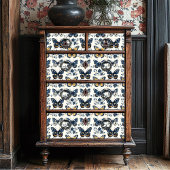 Papier Mousseline Boho Blue Floral Butterfly Decoupage