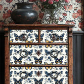 Papier Mousseline Boho Blue Floral Butterfly Decoupage