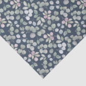 Papier Mousseline Boho Blue & Green Watercolor Eucalyptus  (Détail)