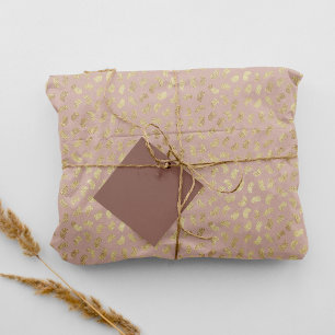 Papier Mousseline Boho Blush Beige Golden Paint Strots #D6AEA3