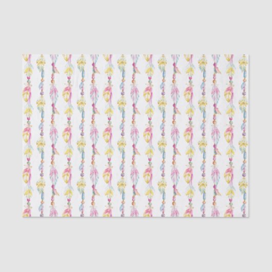 Papier Mousseline Boho Bohemian aquarelle papier tissu d'art (Recto)