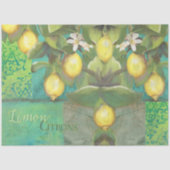 Papier Mousseline BOHO Botanical Lemon Vintage Ephemera Decoupage (Recto)