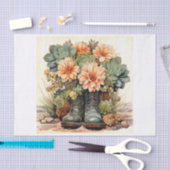 Papier Mousseline Boho Botte un bouquet succulent pour découpage (Artisanat)