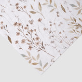 Papier Mousseline Boho Brown Joli séché Fleurs et Motif Feuille (Détail)
