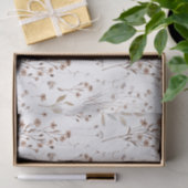 Papier Mousseline Boho Brown Joli séché Fleurs et Motif Feuille (Cadeau)