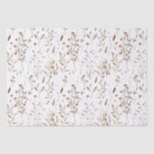 Papier Mousseline Boho Brown Joli séché Fleurs et Motif Feuille (Recto)