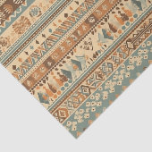 Papier Mousseline Boho Camel Brown Turquoise (Détail)